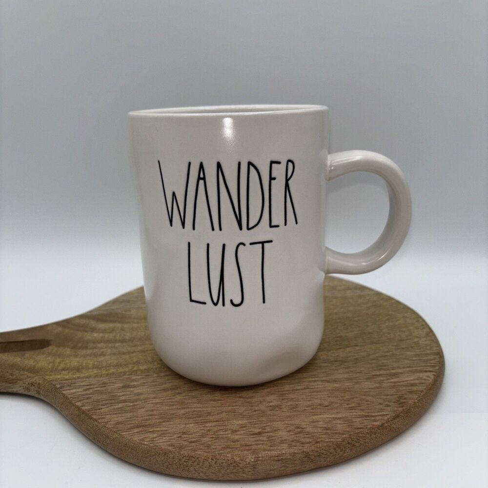RAE DUNN "Wander Lust" Coffee/Tea Mug Artisan Collection-Magenta-Ceramic-NWOT